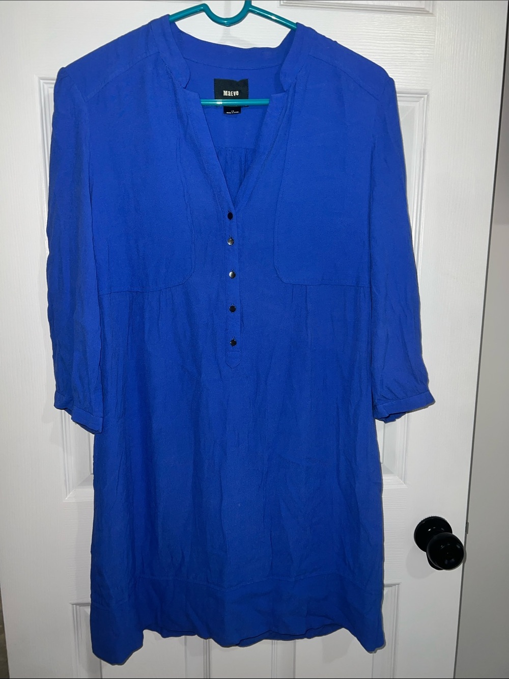 Maeve Cobalt Blue Long Sleeve Tunic Dress